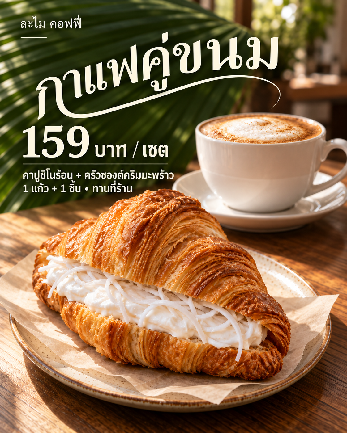 ตัวอย่างภาพแนะนำเซ็ตกาแฟกับขนม