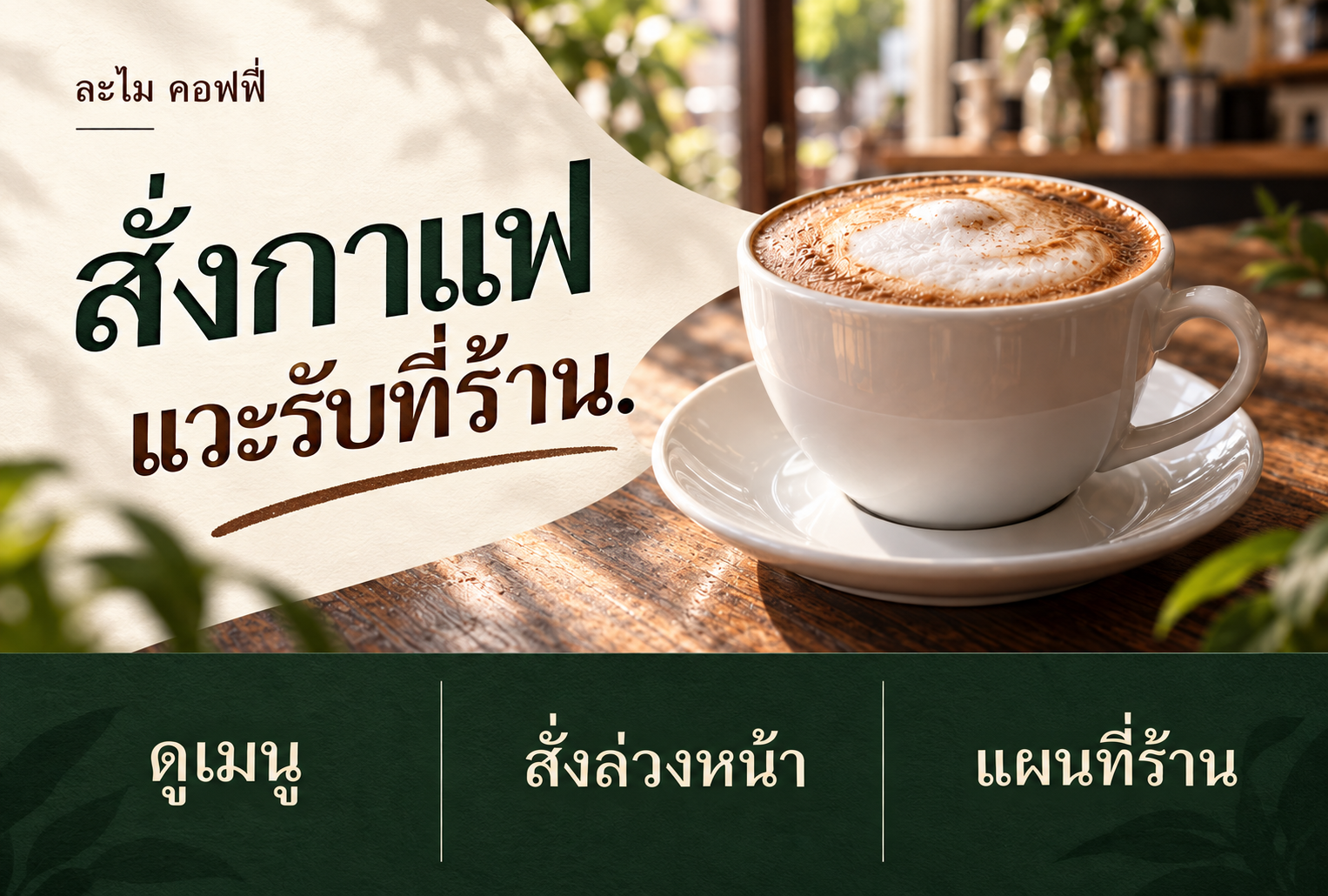 ภาพเมนูร้านกาแฟ